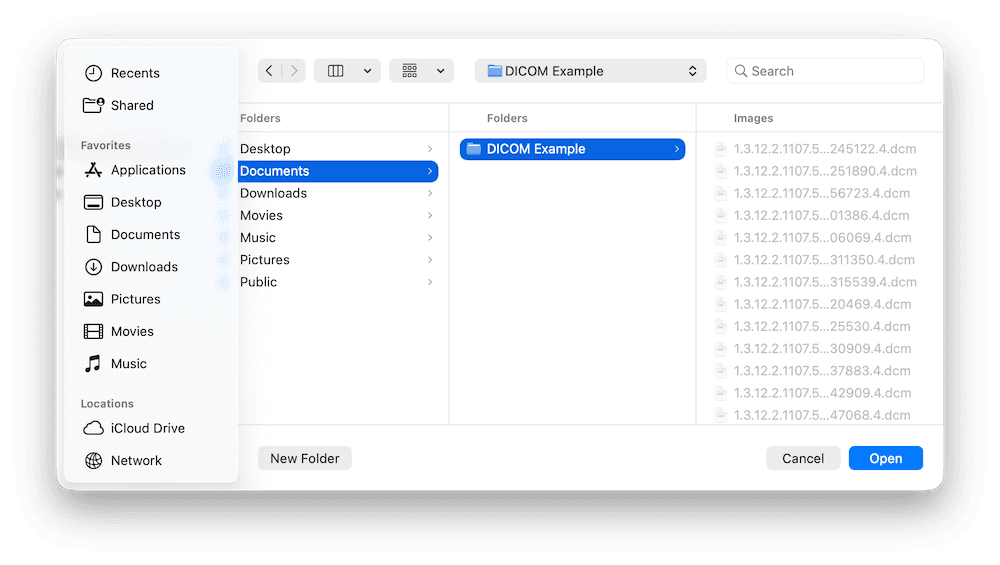 Select DICOM Directory - DICOM Vision